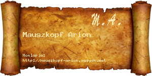 Mauszkopf Arion névjegykártya